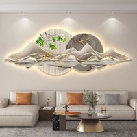 Peinture décorative moderne et simple à LED, murale de paysage avancée pour salon, sculpture fine, art mural pour fond de canapé