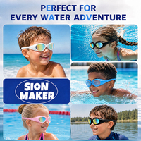 Lunettes de natation professionnelles en silicone personnalisées, anti-buée, anti-UV, pour enfants, été