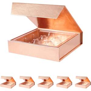 BAKIPACK Caja de Regalo para Trufas en Oro Rosa, Juego de 6 con Bandeja de 9 Piezas, Cierre Magnético, 5.7 X 5.7 X 1.3, para Chocolate - Product Image 4