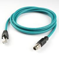 Conector de Aviación M12 X-Code a RJ45, Impermeable IP67, Macho y Hembra, para Automatización Industrial y Servoaccionamientos