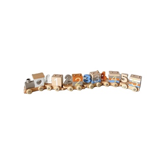 Juego de Bloques de Construcción Digitales de Madera de Haya para Aprendizaje Temprano, Juguetes Educativos Montessori de Matemáticas y Conteo para Niños, Juguetes de <span class=keywords><strong>Tren</strong></span> de Columnas - Product Image 2