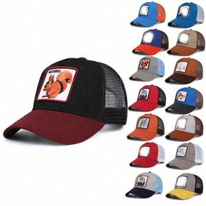 Casquettes de baseball personnalisées avec logo brodé, vente en gros d'usine, casquettes trucker 5 panneaux en maille avec broderie animale - Product Image 1