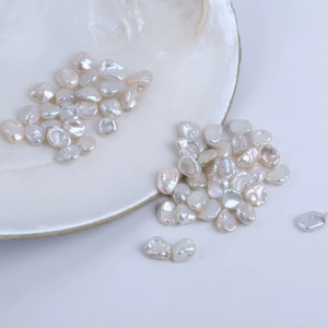 Granulés de perles régénérées blanches de 7-8 mm, non poreux, semi-finis, naturels, cultivés, colorés, pour projets créatifs - Product Image 2