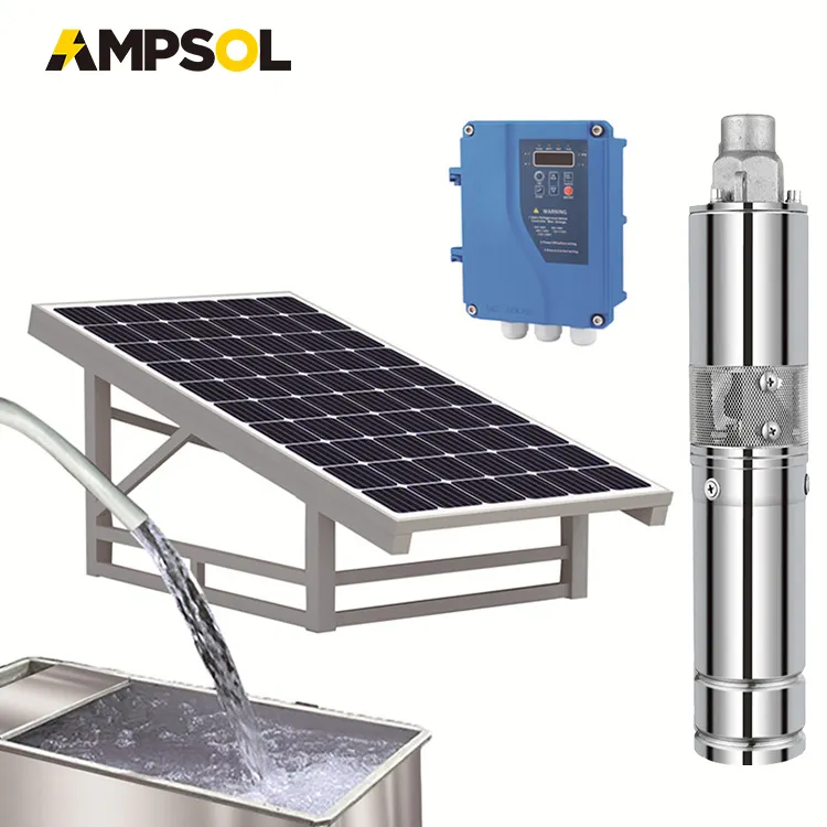 Agriculture Irrigation Bomba De Agua Solar Borehole Water Pump 48V Dc Submersible 500W Solar Power Water Pump For Deep Well
