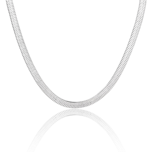 NUOYA 3mm 4mm 5mm Women Men Flat Snake <strong>Layered</strong> Chain <strong>Silver</strong> Stainless Steel Jewelry Herringbone <strong>Necklace</strong> - Product Image 6