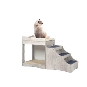 Litera para mascotas con escalones desmontables para perros y gatos, Plataforma para la ventana de la cama multicapa, cojín y almohadilla para rascar gatos - Product Image 1