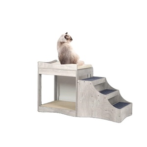 WEIZIT Stapelbed van wilgen, 2 niveaus, handgemaakt, voor honden en katten, met 2 zachte kussens
