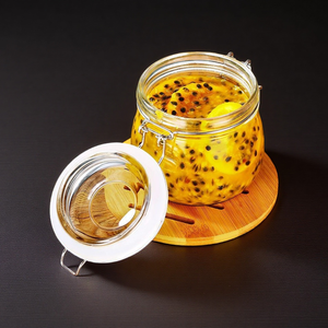 Tarro de almacenamiento de vidrio Tapas de sellado de metal Contenedores de vidrio herméticos para opciones de cubierta de condimentos Tarro de encurtidos con tapa de colador - Product Image 3