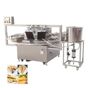 The heating plate of the fully automatic pancake machine can be selected as one machine with multiple uses