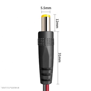 Cable de Alimentación de 1m, 20AWG, 5.5mm x 2.1mm, Macho, con Extremos Libres, Negro y Rojo - Product Image 3