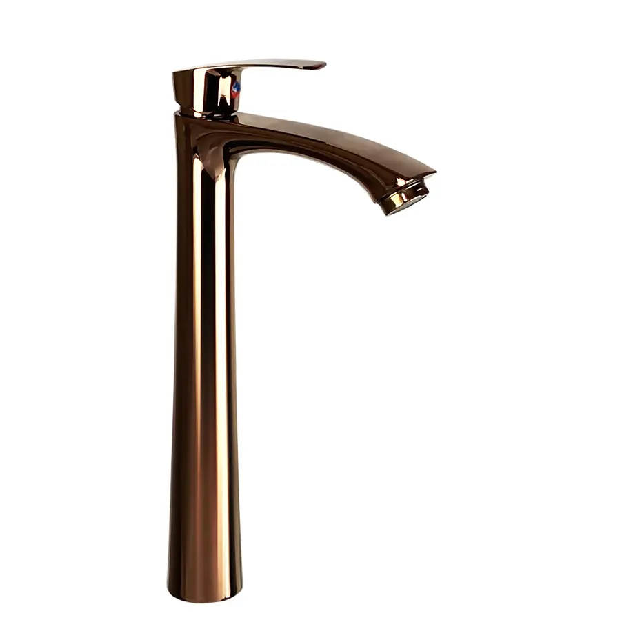 MCBKRPDIO Rose Gold Bathroom Faucet Mixer Cold Water Sink Mixer Tap Zinc Basin Faucets Single Handle Deck Mounted Sink Taps