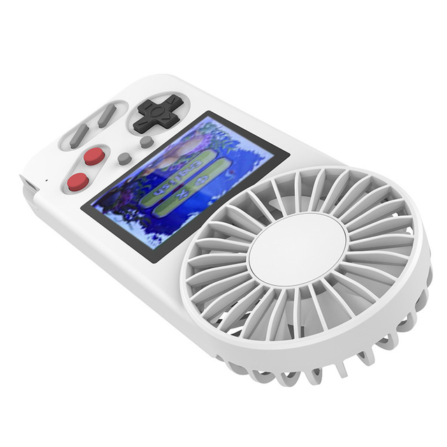 Best Electric Fan Portable USB Charge With Game Console Handheld Pre-installed 500 Arcade Games Mini Fan Handheld Game Player D6