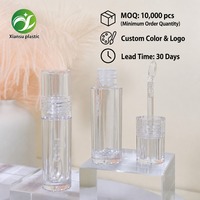 Tubes transparents de brillant à lèvres d'injection ronde de logo personnalisé emballage cylindrique vide de maquillage cosmétique avec usage artisanal