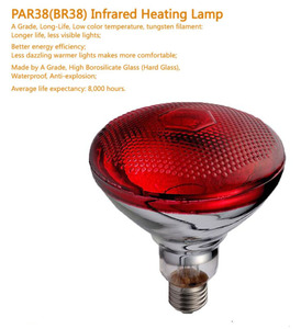 Đèn sưởi hồng ngoại chuyên nghiệp BR38 100W 150W 175W Sơn đỏ nướng IR BR38 Nhôm phản chiếu - Product Image 2