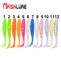 Leurre en PVC souple à queue de pagaie 75mm, 3.2g, 8 pièces, leurre de pêche en plastique souple, appât artificiel pour la pêche à l'achigan