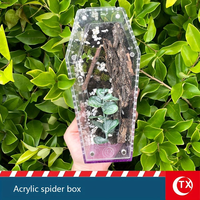 Terrarium Moderne en Acrylique Transparent en Forme de Cercueil avec Trous d'Aération pour Reptiles, Araignées, Insectes, Geckos – Boîte de Reproduction Compacte