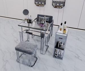 <b>Nail</b> Salon <b>Table</b> with Widened Tempered Glass Tabletop, Modern Design, Single/Double Optional Size - Product Image 3