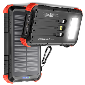 Banque d'alimentation <span class=keywords><strong>solaire</strong></span> 20000mAh Chargeur de téléphone <span class=keywords><strong>solaire</strong></span> portable avec lampe torche LED Charge rapide Batterie de secours pour tous les téléphones mobiles - Product Image 1