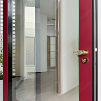 Technologie avancée Personnalisé Supérieur Aluminium Insonorisé Double Verre Trempé Portes Pivotantes d'Entrée