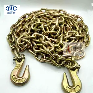 FLT China Manufacturer 3/8" X 20ft G70 Chain Yellow Galvanized Tow Truck Chains Alloy Steel Chain