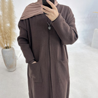 2025 hiver Collection en gros dames Abaya pull robe respirant laine cachemire tricot grande taille musulman vêtements ensembles pas cher