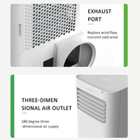 Climatiseur portable uniquement pour le refroidissement, jusqu'à 9000 BTU/h, classe d'efficacité énergétique A, télécommande pour utilisation en chambre