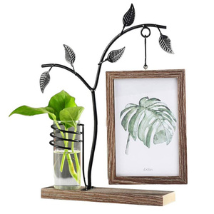 NEW Iron Tree Leaf Photo Frame Centerpiece Display <b>Stand</b> Hanging <b>Desktop</b> Ornaments - Product Image 1