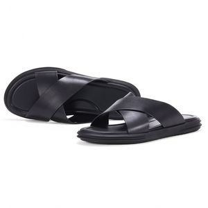 Pantoufles en cuir de vachette de qualité supérieure pour homme, sandales en cuir véritable pour homme, durables, imperméables, logo personnalisé gratuit - Product Image 4