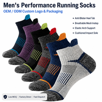 Chaussettes de sport basses pour hommes, avec soutien de la voûte plantaire, anti-ampoules, languette de talon, maille respirante, personnalisables OEM, vente en gros