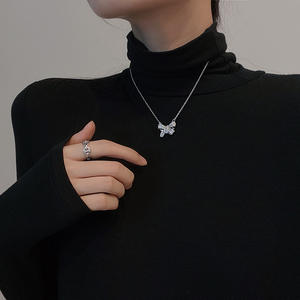 Collar de lazo de moda para mujer, con colgante de diamantes de imitación, gargantilla, cadena para clavícula, ideal para bodas y fiestas. ¡Oferta caliente! - Product Image 3