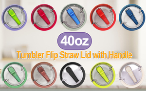 Couvercle de paille de rechange pour gobelet 40 oz, adapté aux couvercles de gobelets Stanley Quencher étanches et résistants aux éclaboussures avec poignée - Product Image 3