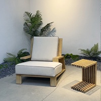 Ensemble de canapés d'extérieur nordique, utilisation intérieure/extérieure, villas, salons, espaces de loisirs, hôtels, bois de teck, housses de canapé détachables, imperméables