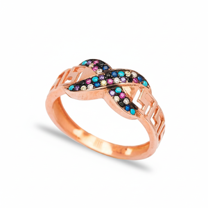 <b>Infinity</b> Design Colorful Mix Zircon Stone 925 Sterling Silver Cluster Ring Wholesale Handmade Fine Jewelry - Product Image 2