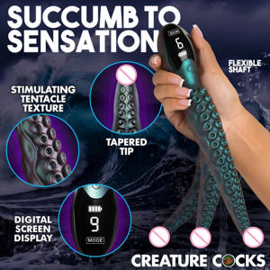 JRUI kadın 9 frekansları LED ekran ahtapot Tentacle vibratör değnek vajina masaj Butt tor oyuncak popo ve vajina için - Product Image 5