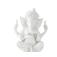 Statue de Bouddha en résine Tête d'éléphant, Dieu de la Richesse, Ganesha de style thaïlandais, Divinité indienne et d'Asie du Sud-Est, contemporaine, pour mariage et salon
