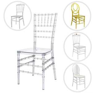 Chaise de mariage Tiffany Chiavari en plastique acrylique transparent durable avec un design contemporain pour usage commercial - Marque Jinyang - Product Image 5