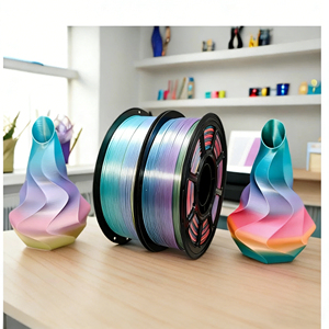 Wholesale 100% Virgin Material Silk <b>PLA</b>+ FDM Compatible 3D Printing Filament 1.75mm 1kg Rainbow Multicolor High Gloss High - Product Image 3