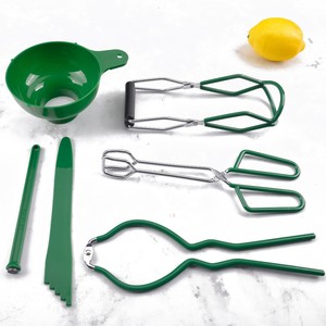 Conjunto de Ferramentas Multifuncional para Conservas, Kit de 6 Peças com Pinça Metálica para Levantar Frascos, Funil de Conservas Barato, Pinça para Frascos - Product Image 3
