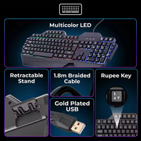 Combo de Teclado y Ratón para Juegos 2 en 1 con Luz de Arcoíris, Oferta Directa de Fábrica, Teclado y Ratón con Cable y Función Macro para PC Gamer