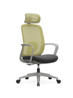 Chaise de bureau ergonomique moderne à dossier haut en maille avec appui-tête réglable, chaise de direction pivotante avec soutien lombaire et accoudoirs 3D