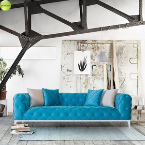 Design di lusso Chesterfield divano imbottito in pelle con ciuffi di diamanti con cuscini mobili per appartamenti <span class=keywords><strong>Studio</strong></span> - Product Image 3