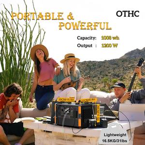 OTHC-T11 stasiun daya portabel untuk berkemah luar ruangan kapasitas 1008WH/31500mAh dengan Output 1200W 3 baterai Lifepo4 pengisian cepat - Product Image 2