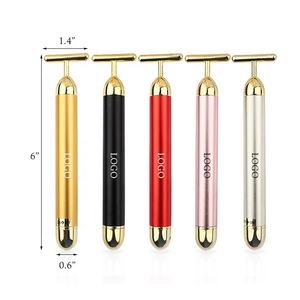 추천 개인 스킨 케어 제품 24K 골드 페이스 리프트 조각 마사지 도구 강화 전기 진동 페이셜 마사지 - Product Image 2