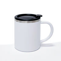 Mug à café avec poignée, en acier inoxydable 304 écologique, revêtement blanc pour sublimation, personnalisation du logo DIY, fourni par l'usine