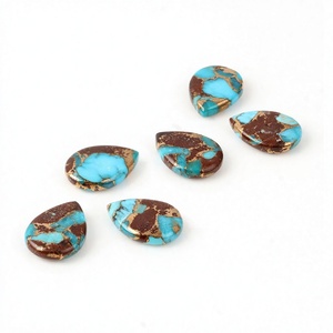 Pierre précieuse naturelle de qualité supérieure, quartz de lave Mohave, cuivre, forme poire lisse, briolette calibrée, 12x16mm, pour la fabrication de bijoux en or - Product Image 1