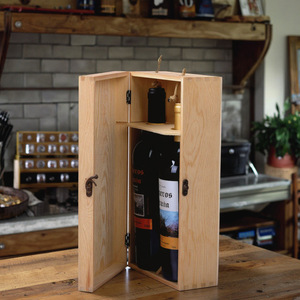 Wood Wine <b>Box</b> One Bottle <b>Vintage</b> Glass Recyclable Custom Logo Printing - Product Image 2