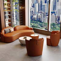 Canapé d'angle incurvé en cuir et marbre de luxe, durable, pour hôtel, café et restaurant, idéal pour les salons de thé