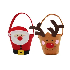 fabric laser cut santa reindeer basket decoration felt flower pot christmas decoration