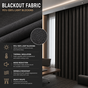 Rideaux occultants en faux lin pour chambre à coucher, salon, isolants thermiques, imperméables, ignifuges, rideaux <span class=keywords><strong>de</strong></span> fenêtre modernes - Product Image 3