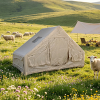 Tente de camping gonflable de luxe en PVC imperméable, installation rapide, double porte, pour voyages en famille, durable, abri extérieur portable